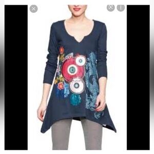 Desigual Embroidered Say Something Nice Boho Hipi Patchwork Mini Dress